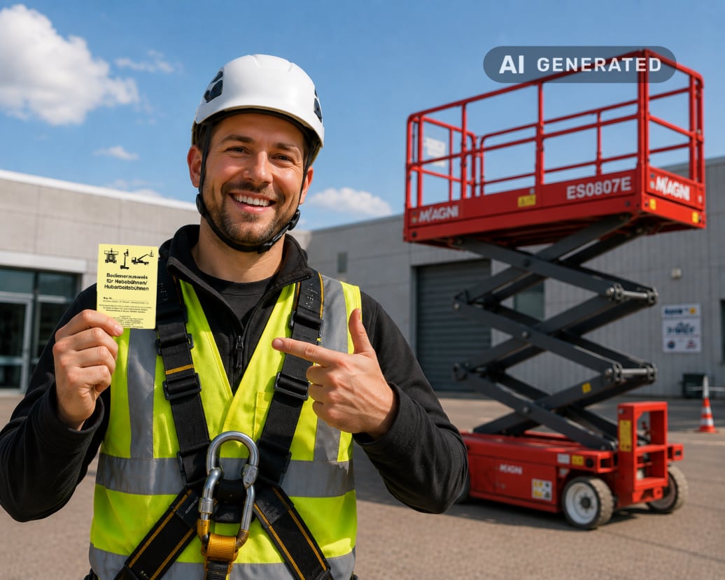 Mann mit Bühnenschein - AI generiert
